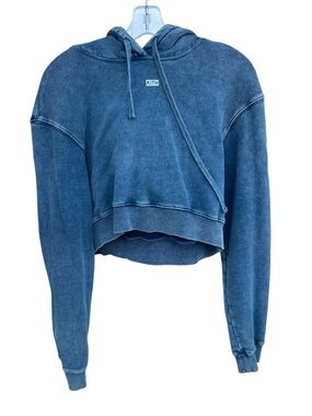 KITH Women’s Medium Cropped Hoodie Garment Dyed Blue